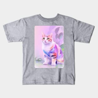 Cat Watercolor Portrait 4 Kids T-Shirt